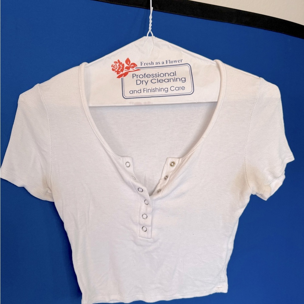 White Button-Up Women's Top